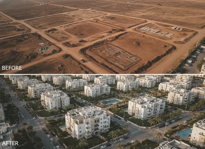 ארכיון התקדמות פרויקט בנייה מהאוויר